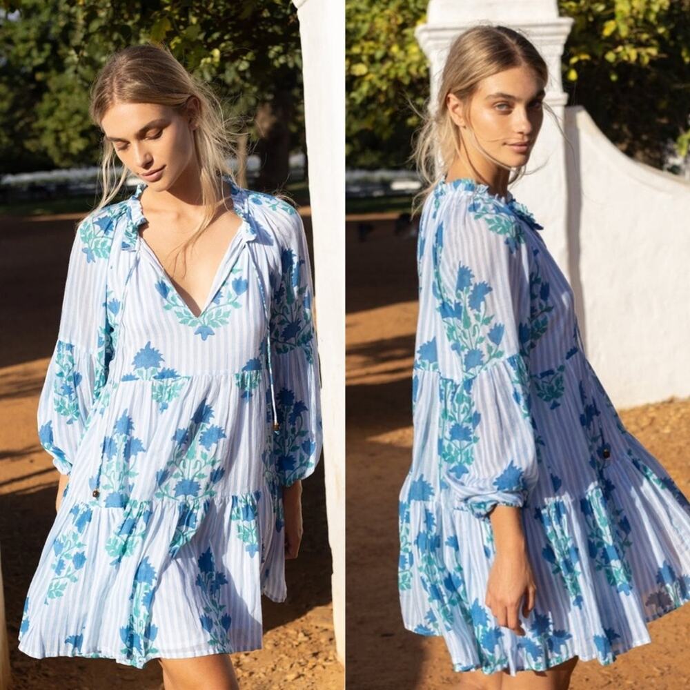 Oliphant Balloon Sleeve Floral Dress